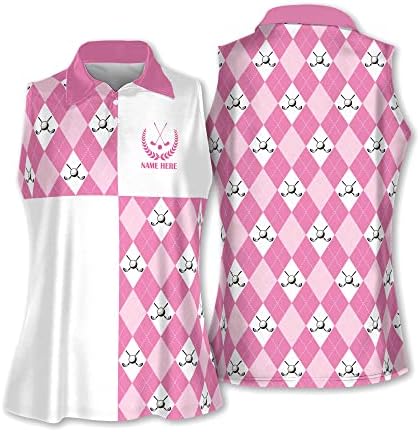 Camisas de golfe personalizadas a lasfour para mulheres sem mangas com colarinho, camisas engraçadas