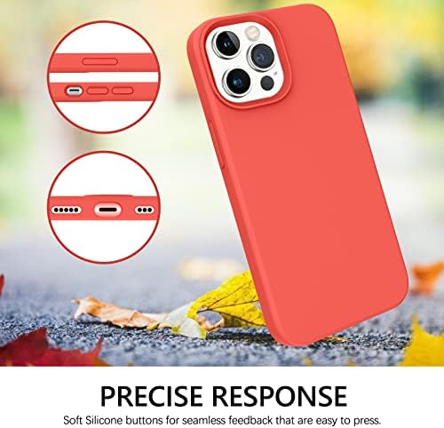 BENTOBEN PARA IPHONE 13 PRO CASO, Soft Silicone Gel Rubber Bumper Microfiber forro de proteção de proteção de proteção à prova de choque duro para iPhone 13 Pro 6.1 , coral vermelho