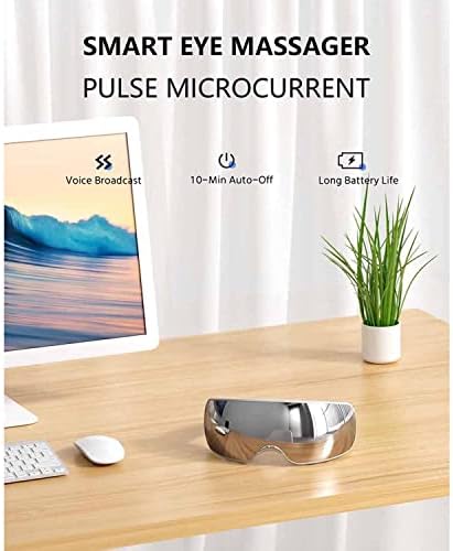 Maison Huis Eye Massger para enxaqueca, USB Charging Eye Massager com Vision Window Bluetooth Music