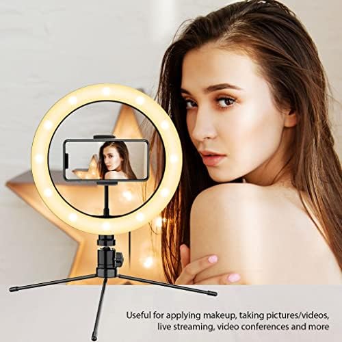 Anel de selfie brilhante Tri-Color Light Compatível com sua tela Micromax selfie 10 polegadas com remoto para transmissão ao vivo/maquiagem/youtube/tiktok/vídeo/filmagem