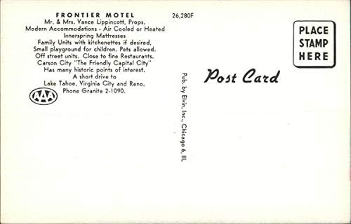 Frontier Motel Carson City, Nevada NV Original Vintage Post -Card