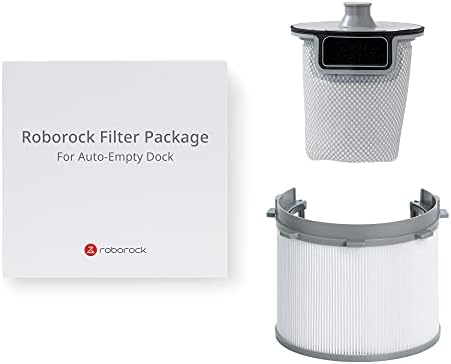 Roborock S7+ Vacuum de robô e pacote de conjunto de filtros lavável, preto