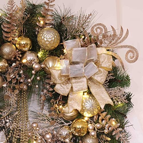 Valery Madelyn White Gold Christmas Door Decor Decor 17 polegadas Christmas Teardrop + 30 polegadas