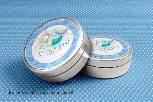 Magical Mermaid Unicorn Party Valentine Favor Favort Sticker Rótulos, 40 2 de adesivos de círculo de festas por