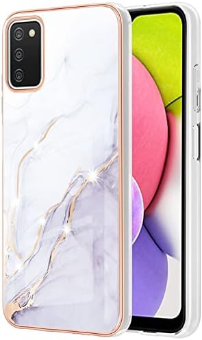 Monwutong Case de telefone para Samsung Galaxy A03s, TPU macio + Caso de padrão de mármore IMD para meninas,