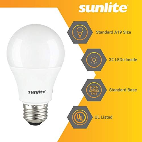 Sunlite liderou o lúmen alto A19 lâmpadas não -minimizáveis ​​65k - 1 pacote