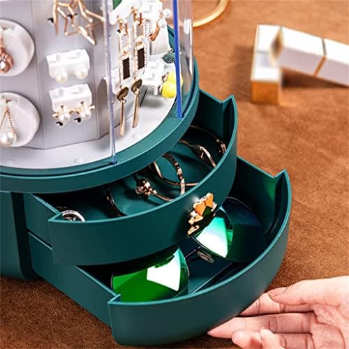 Caixa de jóias rotativa de 360 ​​graus Brincos de colar de anel de anel Stand Stand Ladies Jewelry Box (cor: B, tamanho