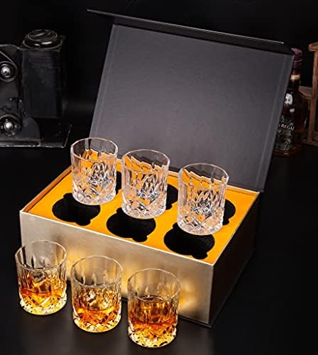 WPYYI Whisky Glasses Conjunto de 6,10 onças/300 ml de vidro de cristal à moda antiga para acessórios de cozinha