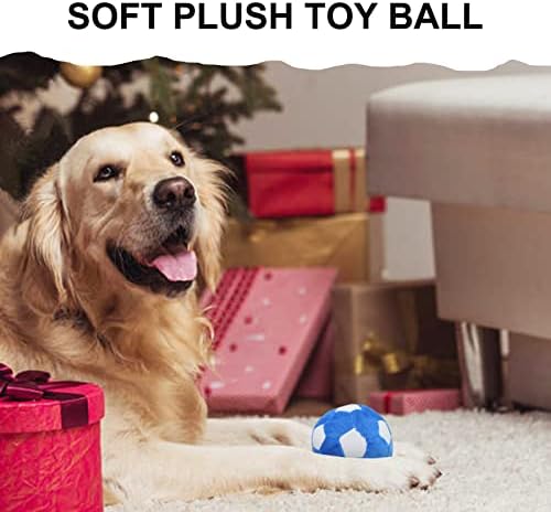 Tonyfy Dog Toys Balls - Futebol de pelúcia mastigável para cães, Pet Soft Pet Squea