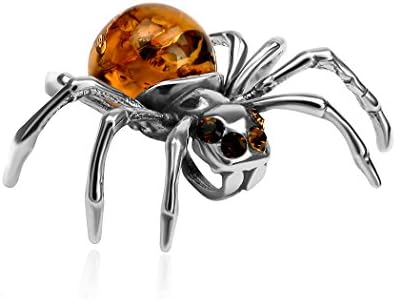Ian e Valeri Co. Amber Sterling Silver Spider Pingnder Chain de 18 polegadas