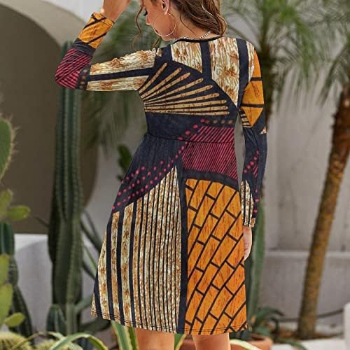 Vestido de cera africana quente e quente vestido feminino de manga longa vestidos de camiseta casual swing