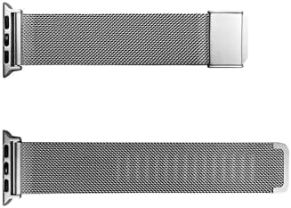 Banda de absorção de aço inoxidável Compatível com Apple Watch Metal Mesh Release rápida Série de fivela 6/se/5/4/3/2/1
