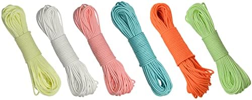 Glow Paracord Rope 550 lb, cordão de pára -quedas luminoso de 9 fios, corda externa brilho no escuro nylon