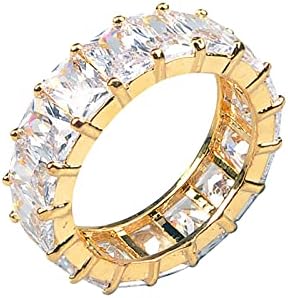 Noivado Round Cut Zircon Women Wedding Rings Anéis de jóias para mulher de diamante completa Diamond Ladies Rings para adolescentes