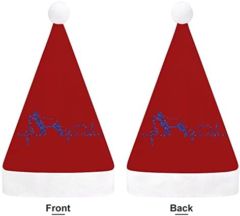 Capinho de batimentos de batimentos cardíacos chapéu de Natal travesso e bom chapéus de Papai Noel com borda de pelúcia e decoração de natal de revestimento de conforto