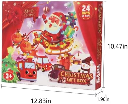 Calendário do Advento 2022 para meninos meninas, 24 dias surpresa calendário de Natal Pull Brinques de carro