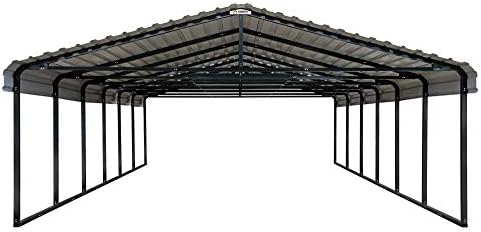 Seta 20 'x 29' 29 garagem de metal de calibre com painéis de telhado de aço galvanizado - casca de ovo