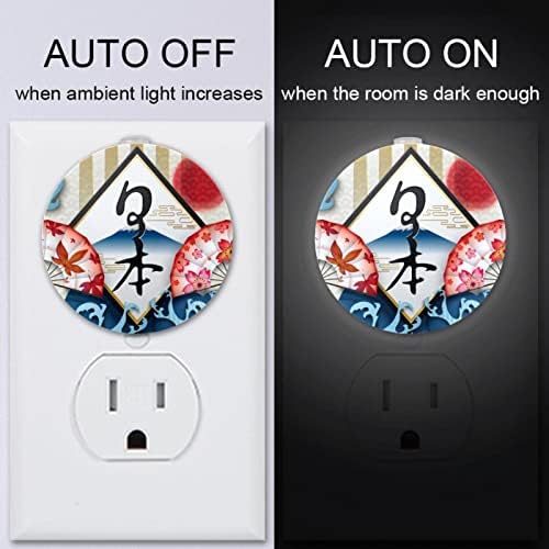 2 Pacote de plug-in nightlight LED Night Light Japan Fujiyama com sensor de entardecer para o amanhecer