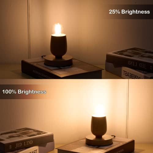 OMIBRITE Dimmable E26 Bulbo LED 6W Igual 60 watts, lâmpada G16.5 Edison, lâmpadas quentes de 2700k de 2700k