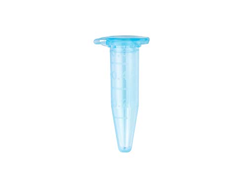 Capluga Evergreen 214-3425-B80 Microcentrífuga de fundo cônica cônica Tubos com tampas. 0,5 ml, co-polímero de polipropileno, azul