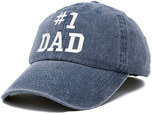 Dalix 1 Pai chapéu número um Capinho de beisebol de algodão vintage