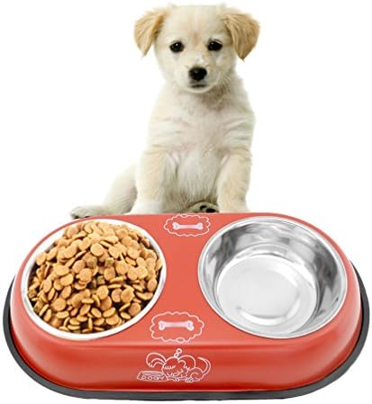 SMALLEE_LUCKY_STORE PET Feeding Supplying Supplies Small Dog Bowl, vermelho, pequeno