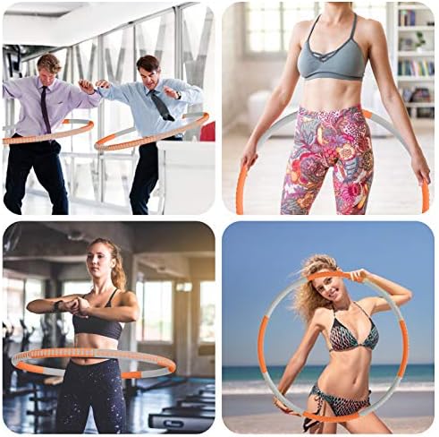 Hawijuia Exercício arco para adultos 2,7lb Exercício de fitness arco 8 Seção Excesso de treino ponderado destacável