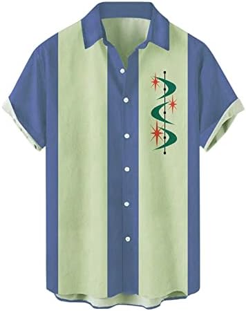 Camisa de boliche masculino estilo rockabilly vintage aloha camise