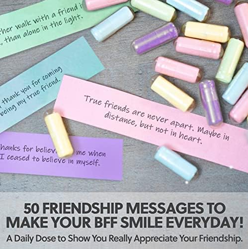 Mensagens MessagePillco em um presente de amizade de garrafa para sua melhor amiga Capsule Letters em Plástico