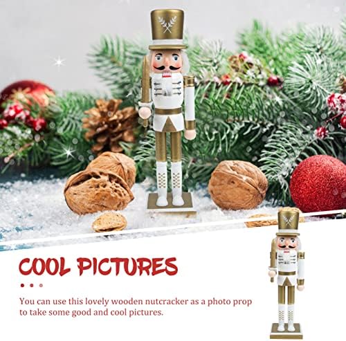 AMOSFUN 4PCS Figuras de quebra -nozes de Natal, ornamentos de quebra -nozes de Natal, soldado de nozes de madeira