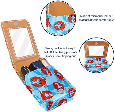 Lipstick Case Lipstick Organizer com espelho, suporte de batom para pão de mulheres meninas, mini bolsa portátil