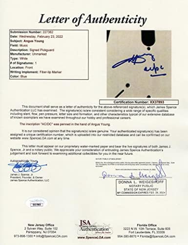 Angus Young assinou o autógrafo em tamanho grande Black Fender Guitar C With James Spence JSA Carta de