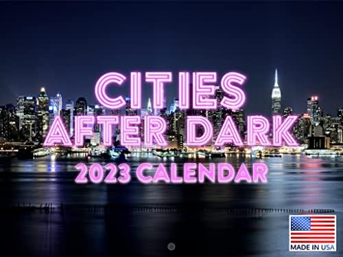 Cidade após calendário escuro 2023 Calendários de parede mensal Las Vegas New York Skyline Travel Large Planner 24 meses - Full 2023 Escreva na Grid Plus Bonus 2024 Preview Chart - Feito nos EUA