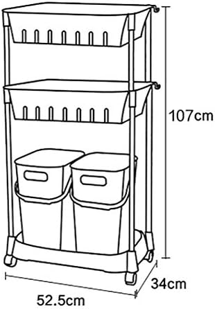 Carrinho de armazenamento de lizi racks, rack de armazenamento de vaso sanitário removível multifuncional, 2 cestas de lavanderia sujas