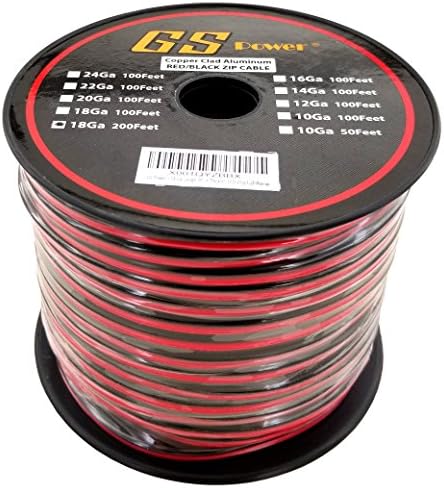 GS Power 18 Gauge 200 'Red /200' Black Bondd Cord Speaker Cable para modelo de trem de carro de carro Rádio Amplificador Remoto 12V Automotivo Caia
