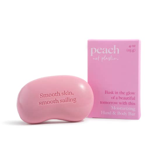 Peach não sabonete de barra de plástico | Sabão hidratante da mão e do corpo | Óleo de semente de maracujá para