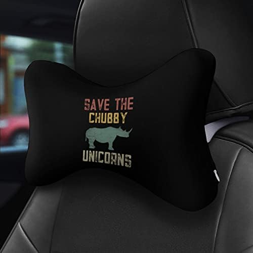 Salve o travesseiro de pescoço do carro de unicórnios gordinhos 2 PCs Confortável Auto Cushion Cushion Memória respirável Pillow do assento do carro