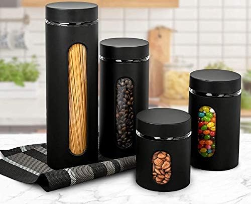 Conjuntos de gadgetwiz para balcão de cozinha - decoração e acessórios de cozinha preta fosca - conjuntos