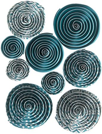 Darice Turqueise Roled Paper Florets, azul, 9 peças