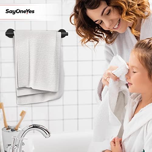 Sayoneyes barra de toalha preta fosca de 12 polegadas - Premium SUS304 Soldador de aço inoxidável Montado na parede - Toalha de toalha preta de camada única para banheiro, cozinha, quarto