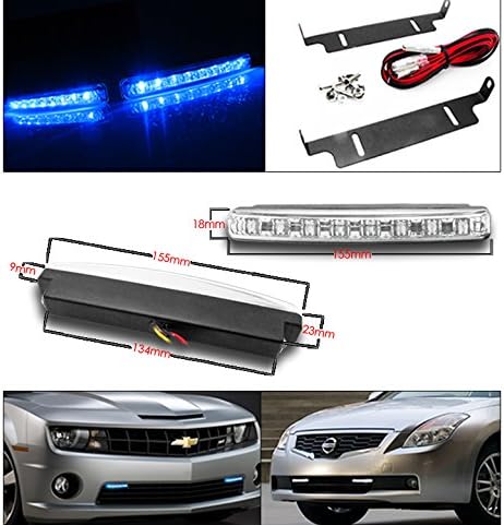 ZMAUTOPTS LED DRL BLACK Projecor Feardlamps Headlamps com 6 LELS LED BUL Blue para 2007-2013 Chevy Silverado