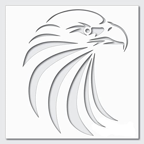 Estêncil de cabeça de águia - Memeless Gazing Eagle Best Vinyl Grandes estênceis para pintar em madeira, tela, parede, etc. -Multipack | Material de cor branca de grau Ultra Show de grau