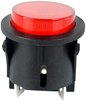 Interruptor de botão de roqueiro koaius com botão de push vermelho com luz 4 pinos Touch Power interruptor 15A 250V Rocker elétrico redondo interruptor 28 * 23,2 mm PS18-16-2 Switch