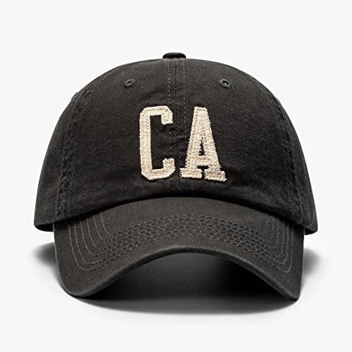 Capace de beisebol da Califórnia original para homens homens lavados equipes ajustáveis ​​Baseball Hat de baixo