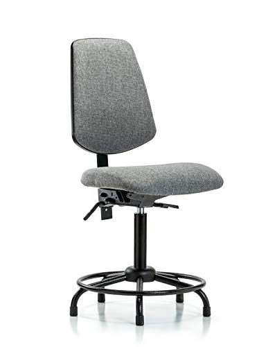 LABTECH ASSENTO LT42386 Cadeira de bancada média, tecido, base de tubo redondo de traseiro médio -deslize, desliza, marinha