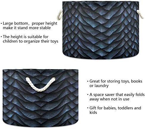 Kigai algodão corda de cesta de dragão escala grande cesta de armazenamento para brinquedos com cesta de lavanderia para bebês para berçário, armário, quarto, organização doméstica
