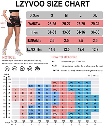 Shorts de spandex lzyvoo para mulheres com bolsos, shorts de saque de treino de cintura alta feminina