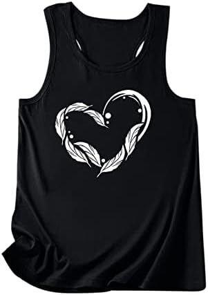 Xiaojmake de impressão de formato de coração Camisa de colete redonda camisa sem mangas de verão