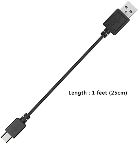 Geekria Micro-USB Headphones e fones de ouvido Cabo de carregamento curto, compatível com Bose QC35 II, QC35, QC25, carregador de som, USB para micro-USB Cabo de carregamento de potência de substituição