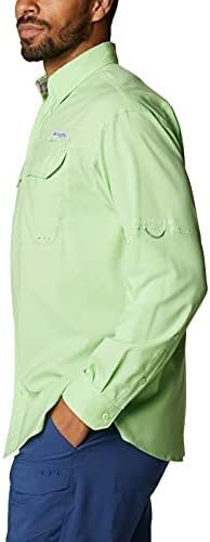 Camisa de manga longa e de manga longa da Baixa Drag de Columbia, UPF 40 Proteção, tecido de wicking de umidade, brilho de limão, 4x Big